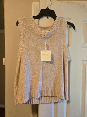 Marled Xl crocheted sleeveless top or vest, NWT